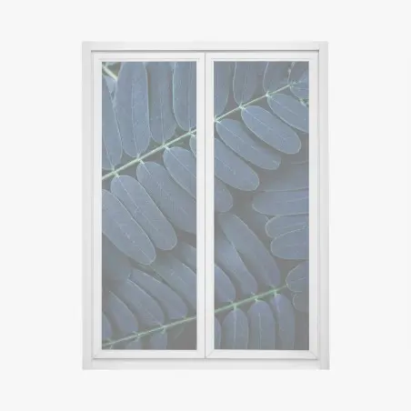 Sticker pour vitres et fenêtres feuillage bleu profond en motif artistique – Wallnifity®