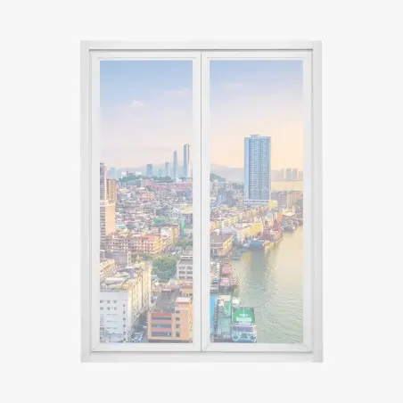 Sticker pour vitres et fenêtres vue panoramique de Macao au coucher de soleil – Wallnifity®