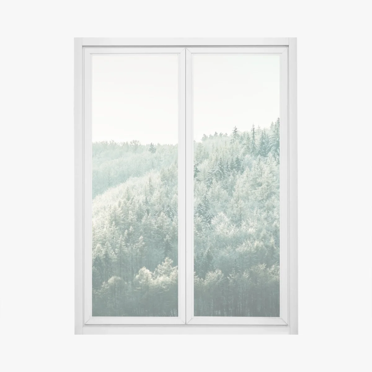 Sticker pour vitres et fenêtres forêt hivernale givrante à la lumière douce – Wallnifity® Sticker pour vitres et fenêtres forêt hivernale givrante à la lumière douce – Wallnifity®