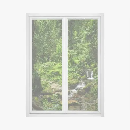 Sticker pour vitres et fenêtres refuge verdoyant au bord du ruisseau – Wallnifity®
