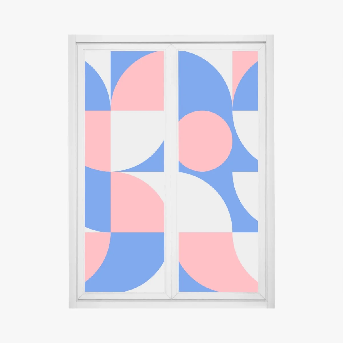 Sticker pour vitres et fenêtres composition géométrique scandinave en bleu et rose – Wallnifity® Sticker pour vitres et fenêtres composition géométrique scandinave en bleu et rose – Wallnifity®