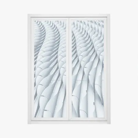 Sticker pour vitres et fenêtres vagues métalliques motif architectural moderne – Wallnifity®