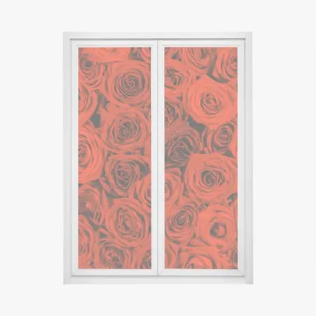 Sticker pour vitres et fenêtres motif de roses rouges pour décoration murale – Wallnifity®