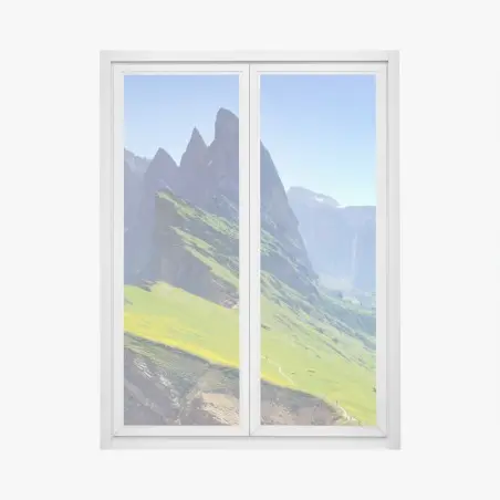 Sticker pour vitres et fenêtres paysage montagnard de Seceda, Dolomites au printemps – Wallnifity®