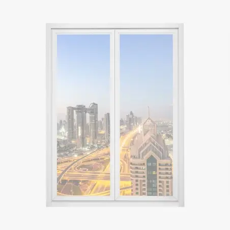 Sticker pour vitres et fenêtres panorama urbain de Dubaï au crépuscule – Wallnifity®