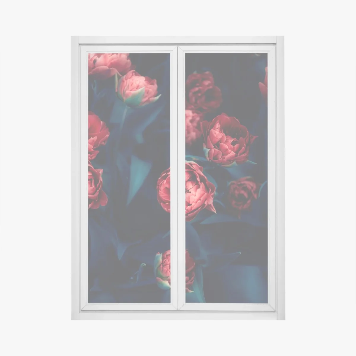 Sticker pour vitres et fenêtres bouquet de tulipes rouges sur fond sombre – Wallnifity® Sticker pour vitres et fenêtres bouquet de tulipes rouges sur fond sombre – Wallnifity®