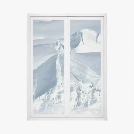 Sticker pour vitres et fenêtres texture de glace : panorama abstrait d'un glacier – Wallnifity®