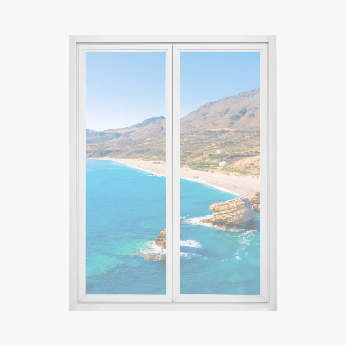 Sticker pour vitres et fenêtres paysage côtier aux eaux turquoises et falaises sculptées – Wallnifity® Sticker pour vitres et fenêtres paysage côtier aux eaux turquoises et falaises sculptées – Wallnifity®