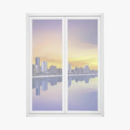 Sticker pour vitres et fenêtres paysage urbain de Durban au crépuscule – Wallnifity®
