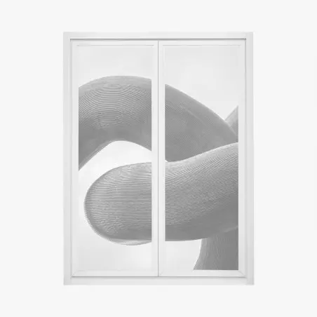 Sticker pour vitres et fenêtres ondes sculpturales en noir et blanc – Wallnifity®