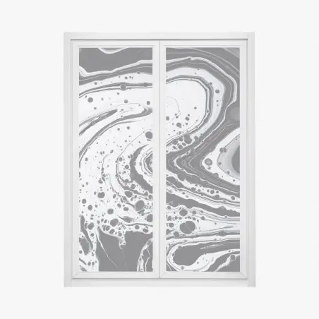 Sticker pour vitres et fenêtres abstraction marbrée en noir et blanc – Wallnifity®