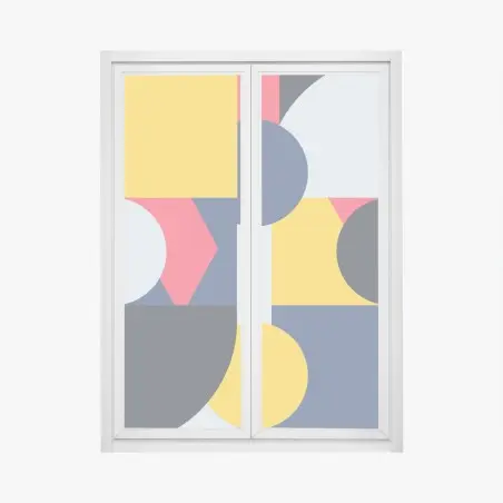 Sticker pour vitres et fenêtres motif géométrique coloré pour décoration murale – Wallnifity®