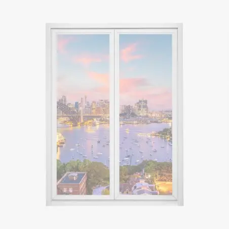 Sticker pour vitres et fenêtres coucher de soleil sur Sydney et le Harbour Bridge – Wallnifity®