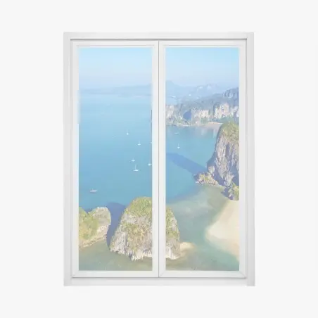 Sticker pour vitres et fenêtres vue aérienne d'îles tropicales et falaises – Wallnifity®