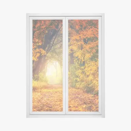 Sticker pour vitres et fenêtres allée d'automne baignée de lumière – Wallnifity®