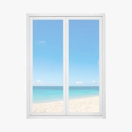 Sticker pour vitres et fenêtres plage tropicale aux eaux turquoises – Wallnifity®