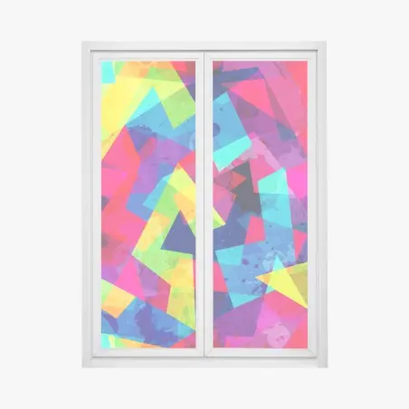 Sticker pour vitres et fenêtres explosion géométrique multicolore – Wallnifity®