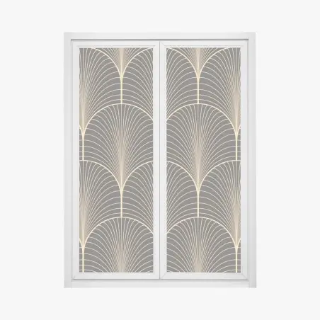Sticker pour vitres et fenêtres motif art déco doré sur fond noir – Wallnifity®
