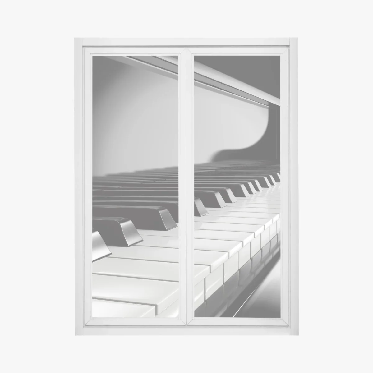 Sticker pour vitres et fenêtres élégance du piano en noir et blanc – Wallnifity® Sticker pour vitres et fenêtres élégance du piano en noir et blanc – Wallnifity®