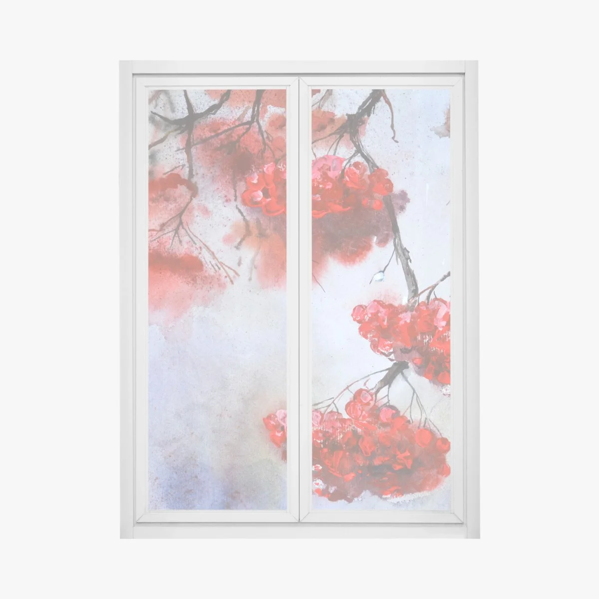Sticker pour vitres et fenêtres bouquets de baies rouges en aquarelle – Wallnifity® Sticker pour vitres et fenêtres bouquets de baies rouges en aquarelle – Wallnifity®