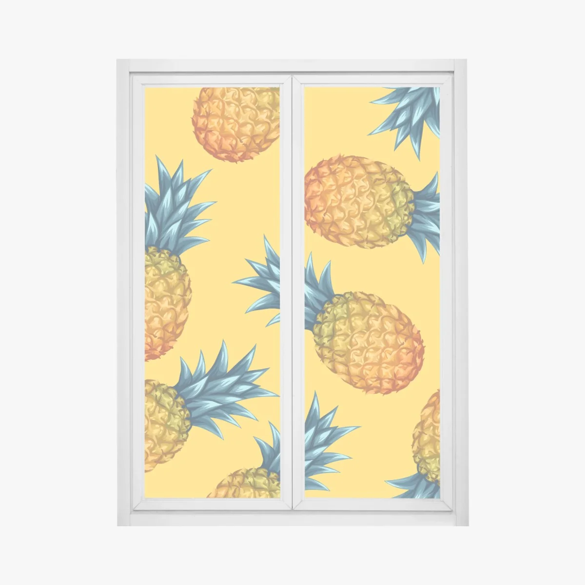 Sticker pour vitres et fenêtres motif ananas tropicaux sur fond jaune – Wallnifity® Sticker pour vitres et fenêtres motif ananas tropicaux sur fond jaune – Wallnifity®