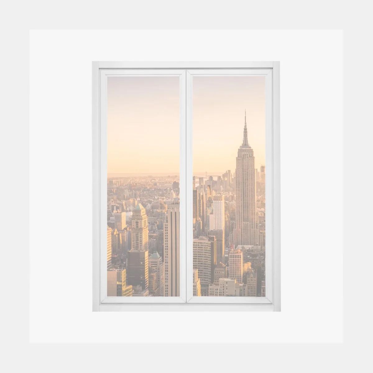 Sticker pour vitres et fenêtres panorama doré de New York au coucher du soleil – Wallnifity® Sticker pour vitres et fenêtres panorama doré de New York au coucher du soleil – Wallnifity®