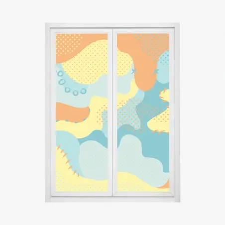 Sticker pour vitres et fenêtres composition abstraite colorée d'inspiration pop – Wallnifity®