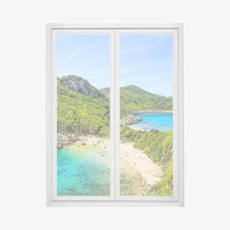 Sticker pour vitres et fenêtres crique turquoise ensoleillée – Wallnifity®