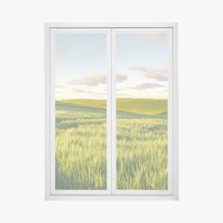 Sticker pour vitres et fenêtres panorama de champs verts au printemps – Wallnifity®