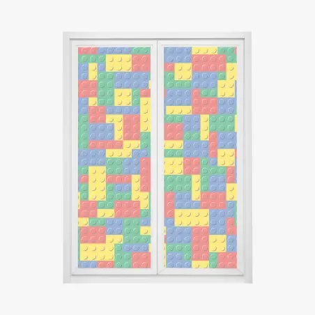 Sticker pour vitres et fenêtres motif de briques colorées pour décoration murale – Wallnifity®