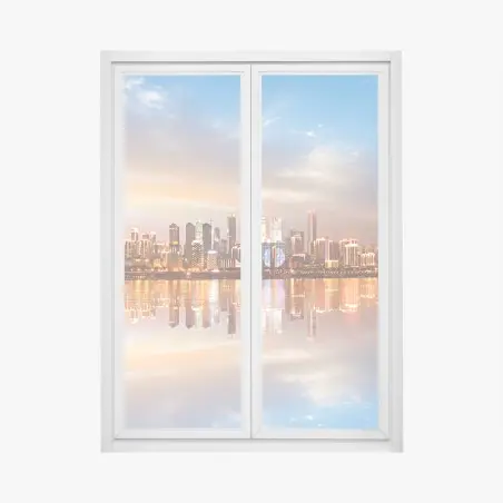 Sticker pour vitres et fenêtres panorama urbain au coucher du soleil – Wallnifity®