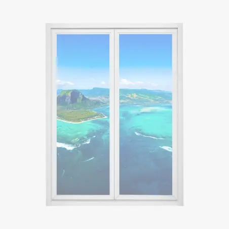 Sticker pour vitres et fenêtres vue aérienne sur Le Morne Brabant, Île Maurice – Wallnifity®