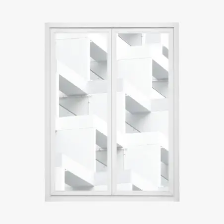 Sticker pour vitres et fenêtres façade géométrique en béton blanc – Wallnifity®