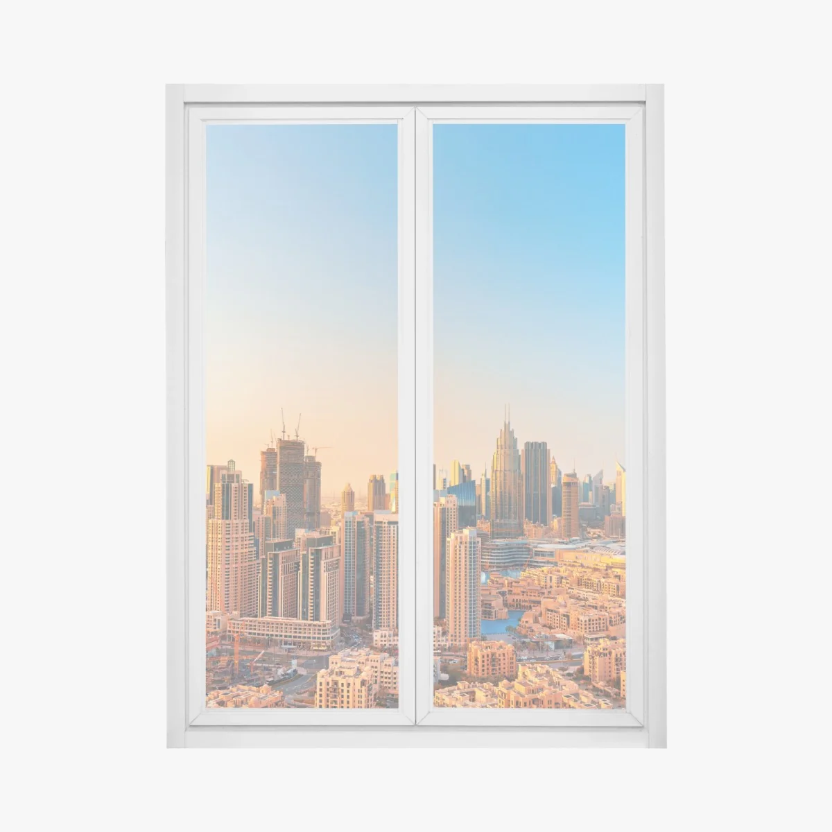 Sticker pour vitres et fenêtres paysage urbain de Dubaï au coucher de soleil – Wallnifity® Sticker pour vitres et fenêtres paysage urbain de Dubaï au coucher de soleil – Wallnifity®