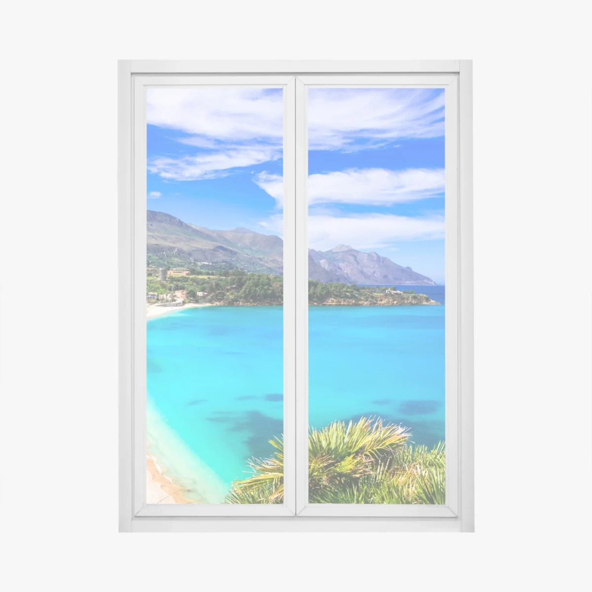 Sticker pour vitres et fenêtres paysage côtier aux eaux turquoises et plages de sable – Wallnifity® Sticker pour vitres et fenêtres paysage côtier aux eaux turquoises et plages de sable – Wallnifity®