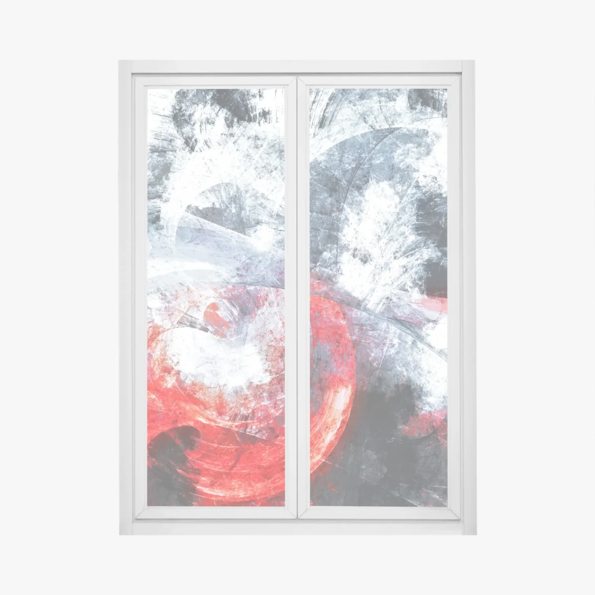 Sticker pour vitres et fenêtres vortex fractal rouge et blanc – Wallnifity® Sticker pour vitres et fenêtres vortex fractal rouge et blanc – Wallnifity®