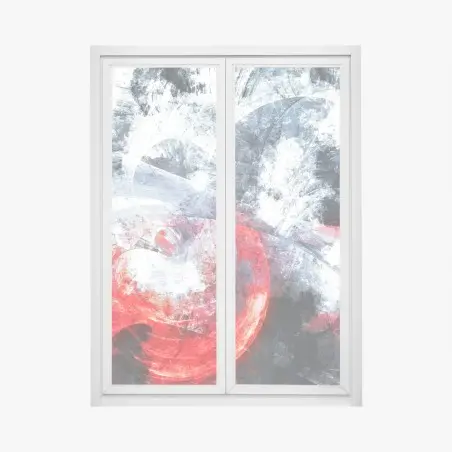 Sticker pour vitres et fenêtres vortex fractal rouge et blanc – Wallnifity®
