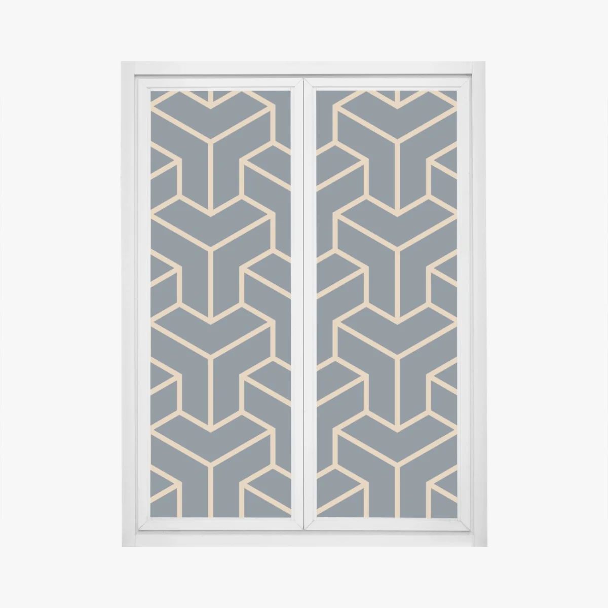Sticker pour vitres et fenêtres motif géométrique bleu marine et doré en 3d – Wallnifity® Sticker pour vitres et fenêtres motif géométrique bleu marine et doré en 3d – Wallnifity®