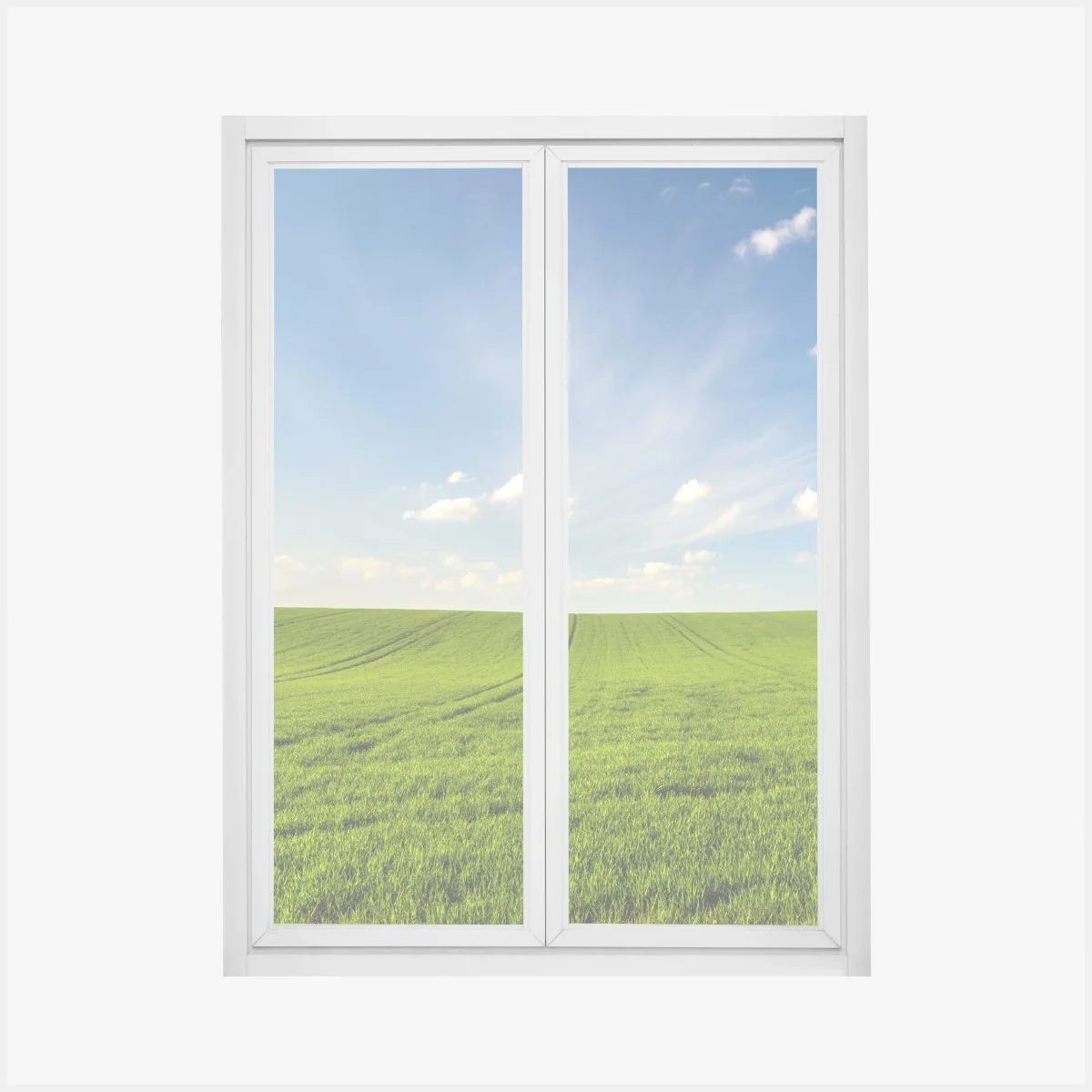 Sticker pour vitres et fenêtres panorama champ de blé vert au printemps – Wallnifity® Sticker pour vitres et fenêtres panorama champ de blé vert au printemps – Wallnifity®