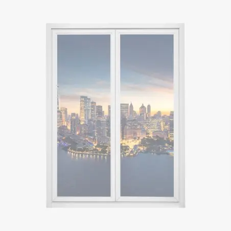 Sticker pour vitres et fenêtres panorama de New York au lever du soleil – Wallnifity®