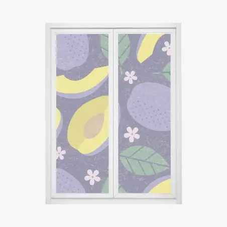 Sticker pour vitres et fenêtres prunes et fleurs motif décoratif vintage – Wallnifity®