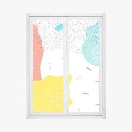 Sticker pour vitres et fenêtres motif abstrait coloré et vibrant – Wallnifity®