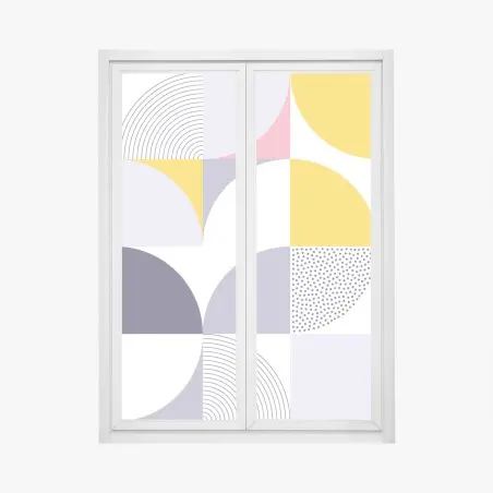Sticker pour vitres et fenêtres composition géométrique pastel moderne – Wallnifity®