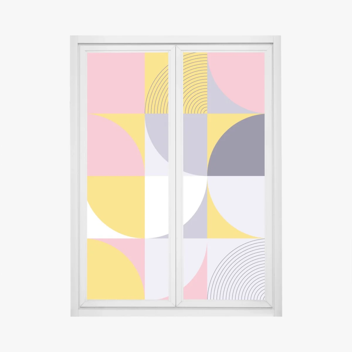 Sticker pour vitres et fenêtres composition géométrique pastel et solaire – Wallnifity® Sticker pour vitres et fenêtres composition géométrique pastel et solaire – Wallnifity®