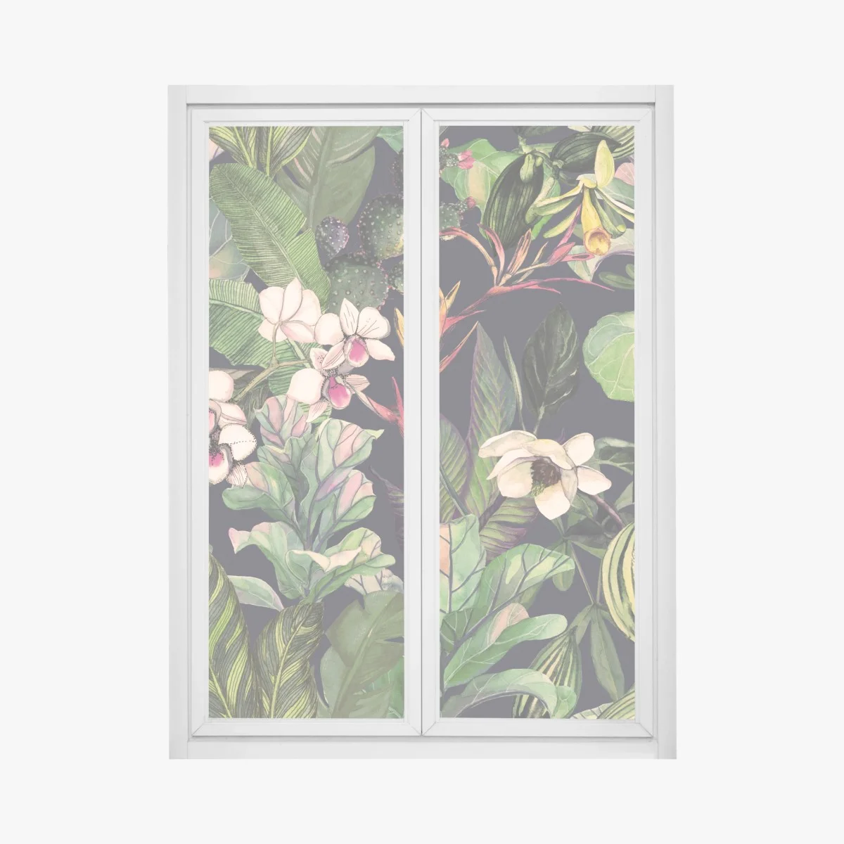 Sticker pour vitres et fenêtres jungle florale en aquarelle – Wallnifity® Sticker pour vitres et fenêtres jungle florale en aquarelle – Wallnifity®