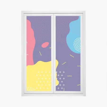 Sticker pour vitres et fenêtres composition abstraite pop art colorée – Wallnifity®