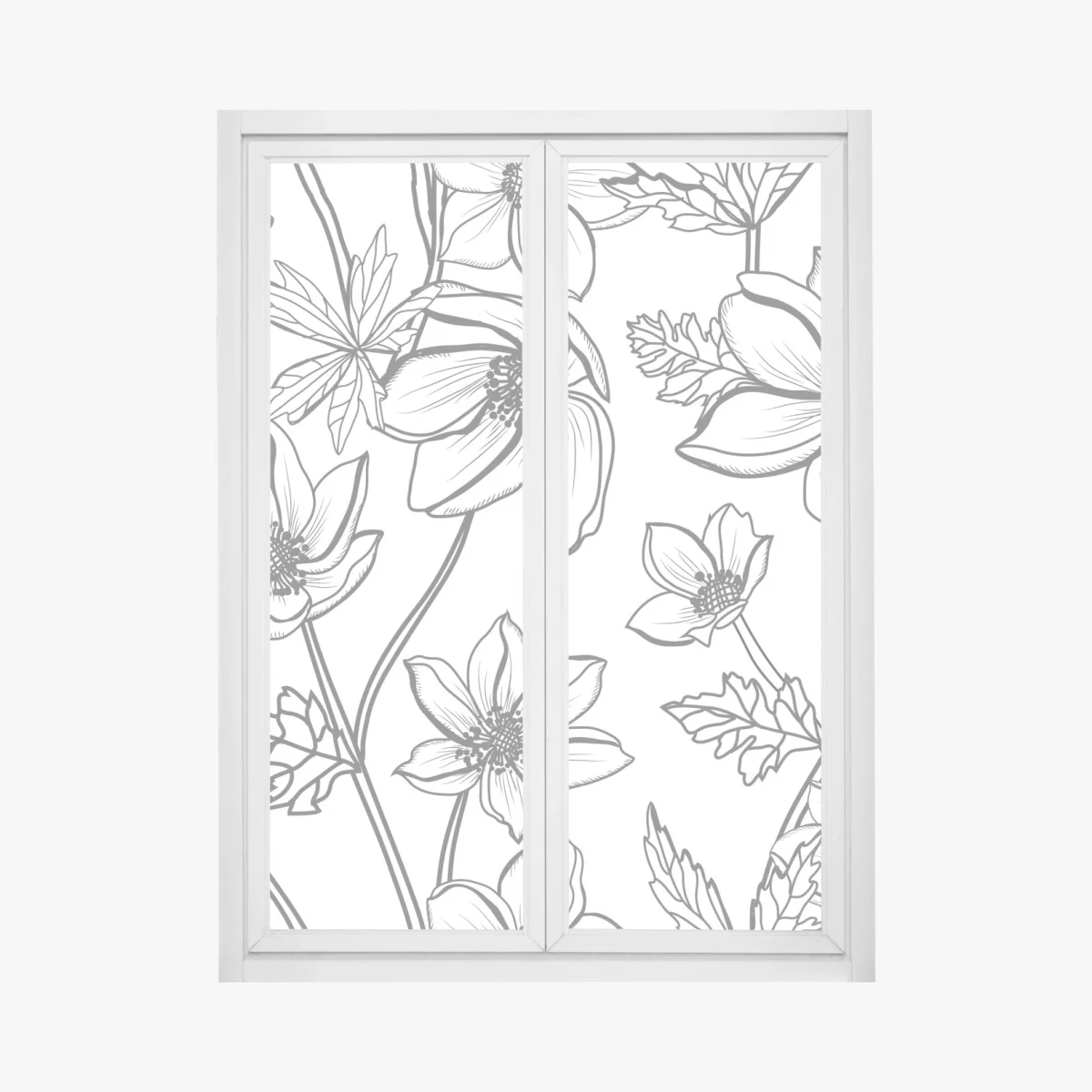 Sticker pour vitres et fenêtres motif floral délicat en noir et blanc – Wallnifity® Sticker pour vitres et fenêtres motif floral délicat en noir et blanc – Wallnifity®