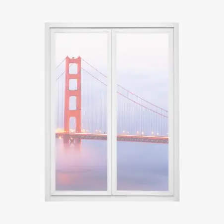 Sticker pour vitres et fenêtres pont emblématique de San Francisco dans la brume – Wallnifity®