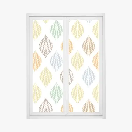 Sticker pour vitres et fenêtres motif feuilles pastel scandinave – Wallnifity®