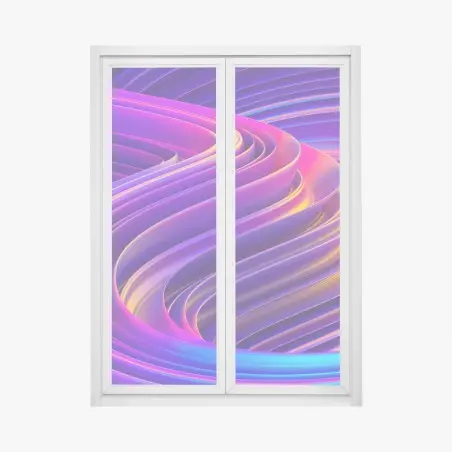 Sticker pour vitres et fenêtres vagues abstraites néon et dégradés fluides – Wallnifity®